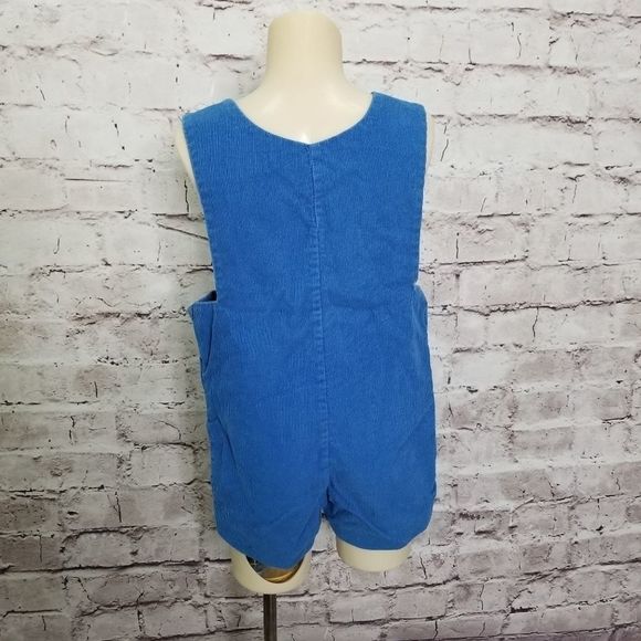 Vintage Grace 60s Toddlers 4T Blue Corduroy‎ Overalls Shortalls 123 Patch - Picture 6 of 9